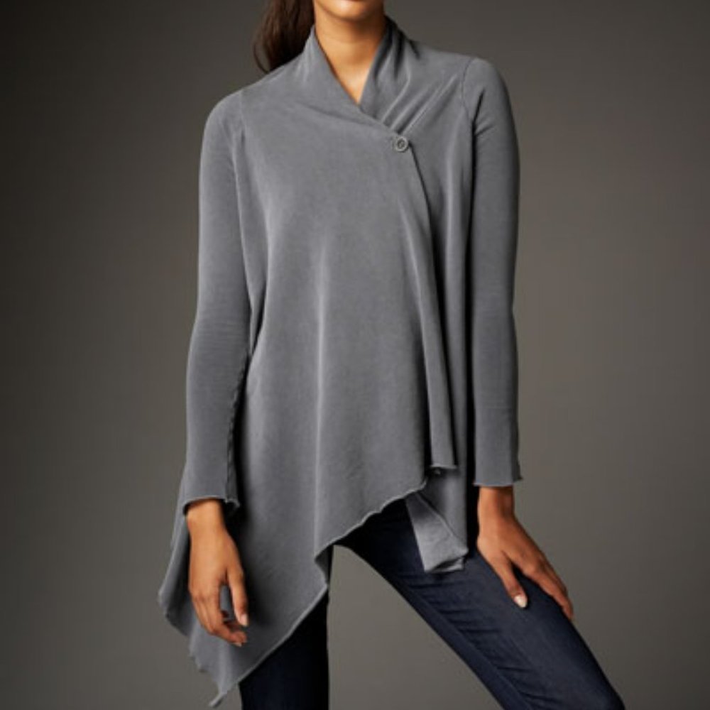 Splendid Vintage Whisper Button Wrap Cardigan Gray